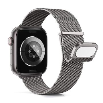 Apple Watch Series 41mm - 40mm - 38mm Milanese Mesh Loop Magnetic Watch Band - Grå