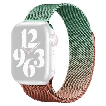 Apple Watch Series 41mm - 40mm - 38mm Watchband Gradient Magnetic Strap - Oransje + Lysegrønn