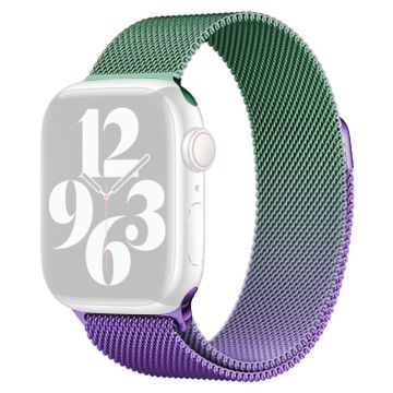 Apple Watch Series 41mm - 40mm - 38mm Watchband Gradient Magnetic Strap - Lilla + Lysegrønn