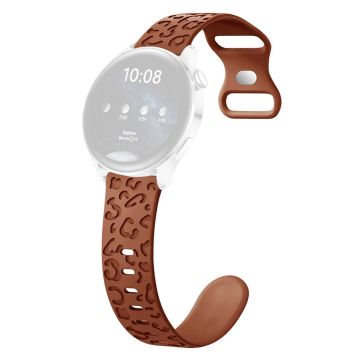 Samsung Galaxy Watch6 Classic 47mm / 43mm / Garmin Venu Sq 2 20mm silikonklokkearmbånd med leopardtrykk - Brun