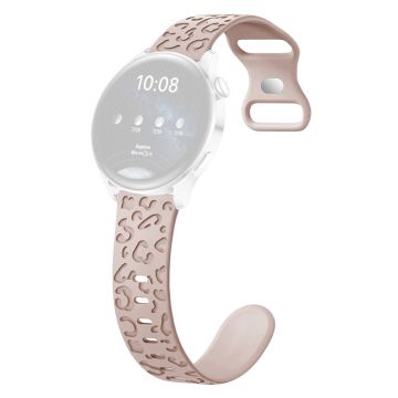 Samsung Galaxy Watch3 45 mm / Huawei Watch 4 Pro 22 mm klokkearmbånd med leopardtrykk - Rosa