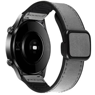 Garmin vivoactive 5 / Venu 2 Plus Universal 20 mm klokkerem Crazy Horse Texture lær + silikonarmbånd - Grå