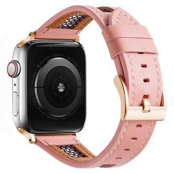 Apple Watch Series 41mm - 40mm - 38mm Rem i ekte kuskinn - Rosa