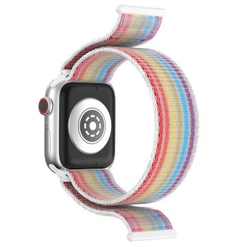 Apple Watch Series 41mm - 40mm - 38mm Nylon Watchband Justerbar Magic Tape-rem - Regnbue