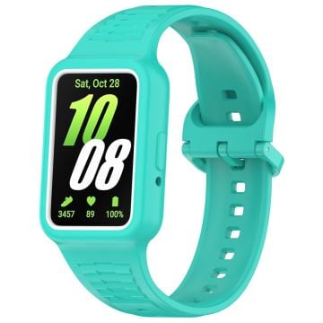 Samsung Galaxy Fit3 SM-R390 Erstatningsarmbånd i myk silikon med etui - Cyan