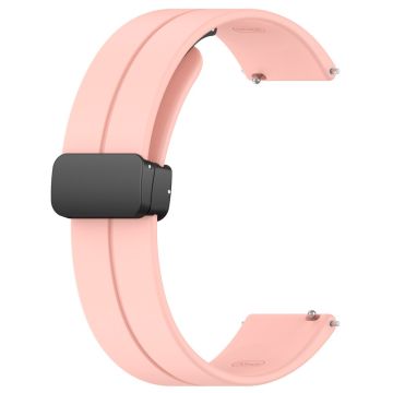 Huawei / Samsung Universal 22mm Smartwatch Strap Magnetisk sammenleggbar spenne Silikonbånd - Lyserosa