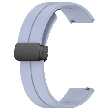 Huawei / Samsung Universal 22mm Smartwatch Strap Magnetisk sammenleggbar spenne Silikonbånd - Babyblå