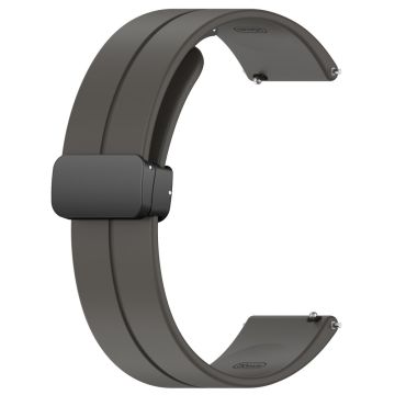 Huawei / Samsung Universal 22mm Smartwatch Strap Magnetisk sammenleggbar spenne Silikonbånd - Grå