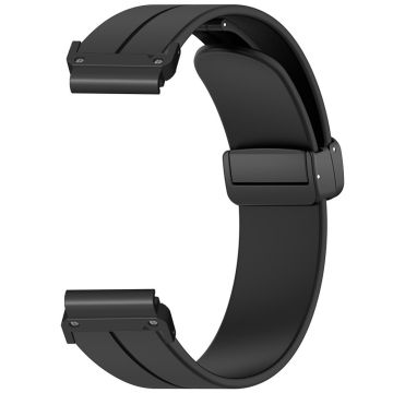 Garmin Fenix 7/6/5 22 mm håndleddsrem fleksibelt silikonarmbånd med magnetisk spenne - Svart