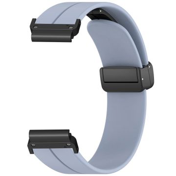 Garmin Fenix 7/6/5 22 mm håndleddsrem fleksibelt silikonarmbånd med magnetisk spenne - Lavendelgrå