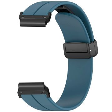 Garmin Fenix 7/6/5 22 mm håndleddsrem fleksibelt silikonarmbånd med magnetisk spenne - Cyan