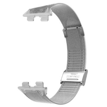 Huawei Band 9 Armbånd Milanese Mesh erstatningsarmbånd med metallkontakt - Sølv