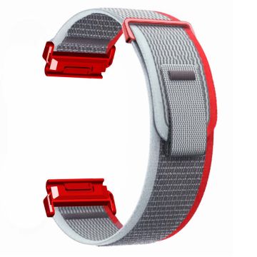 Coros Vertix 2 / Garmin Fenix 7X / 6X / 5X 26mm Trail Loop Nylon Band Soft Watchstrap - Rød / Grå + Rød