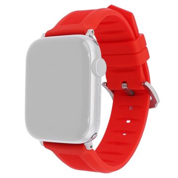 Apple Watch Series 41mm - 40mm - 38mm Silikonklokkearmbånd Justerbart Armbånd - Rød