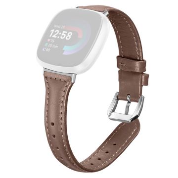 Fitbit Versa 3 / 4 Urrem i ekte okselær Justerbar urrem - Sjokolade