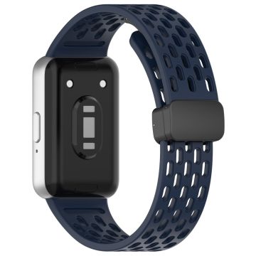 Klokkerem Samsung Galaxy Fit3 R930 Magnetisk silikonarmbånd for smartklokke - Marineblå