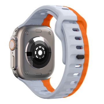 Apple Watch Series 41mm - 40mm - 38mm Watchstrap Dual Color Silikonarmbånd - Lysegrå + Oransje