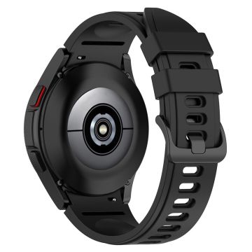 Samsung Galaxy Watch4 / Watch 5 / Watch 5 Pro / Watch6 Erstatningsbånd Svart spenne silikonrem - Svart