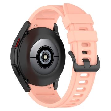 Samsung Galaxy Watch4 / Watch 5 / Watch 5 Pro / Watch6 Erstatningsarmbånd svart silikonrem med spenne - Rosa