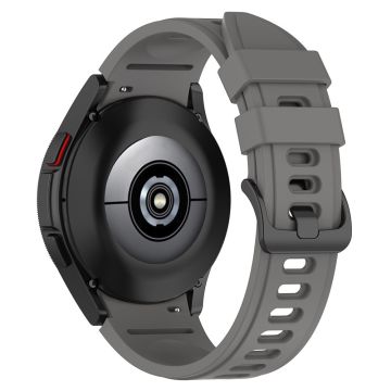 Samsung Galaxy Watch4 / Watch 5 / Watch 5 Pro / Watch6 Erstatningsbånd Svart spenne silikonrem - Grå