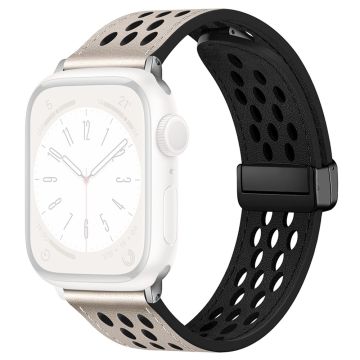 Apple Watch Series 41 mm - 40 mm - 38 mm urrem i uthulet lær - Stjernelys