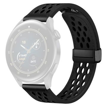 Huawei Watch GT 3 42 mm / GT 3 Pro 20 mm vegansk lærarmbånd i lær med hulldesign - Svart