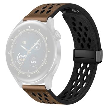 Huawei Watch GT 3 42 mm / GT 3 Pro 20 mm vegansk lærarmbånd i lær med hulldesign - Taupe