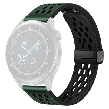 Huawei Watch GT 3 42 mm / GT 3 Pro 20 mm vegansk lærarmbånd i lær med hulldesign - Grønn