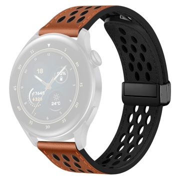 Huawei Watch GT 3 42 mm / GT 3 Pro 20 mm vegansk lærarmbånd i lær med hulldesign - Brun