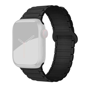 Apple Watch Series 41 mm - 40 mm - 38 mm klokkearmbånd i myk silikon med magnetisk rem - Svart