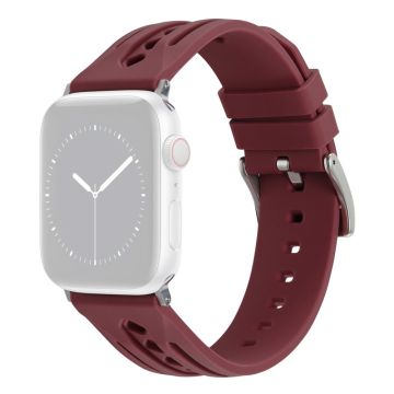 Apple Watch Series 41mm - 40mm - 38mm Watchstrap Hollow Silikonarmbånd - Vinrød