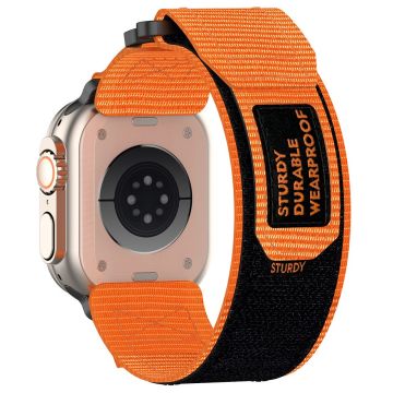 Apple Watch Series 41mm - 40mm - 38mm Nylon Band Sticky Magic Clasp Armbånd - Oransje