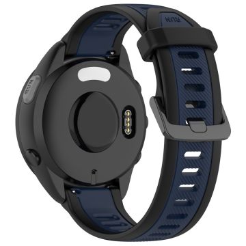 Huawei Watch GT 2 / 3 / 3 Pro / Samsung Galaxy Watch6 Klassisk silikonbånd 20 mm tofarget strukturert klokkerem - Svart / Midnattsblå