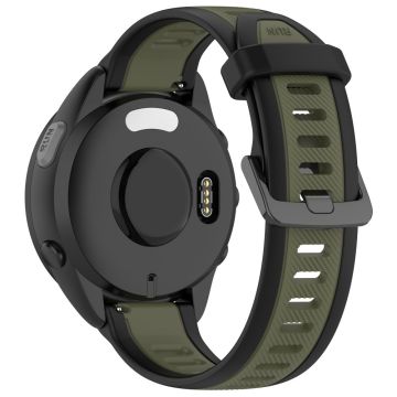 Huawei Watch GT 2 / 3 / 3 Pro / Samsung Galaxy Watch6 Klassisk silikonbånd 20 mm tofarget strukturert klokkerem - Svart / Grønn