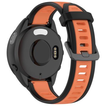 Huawei Watch GT 2 / 3 / 3 Pro / Samsung Galaxy Watch6 Klassisk silikonbånd 20 mm tofarget strukturert klokkerem - Svart / Oransje