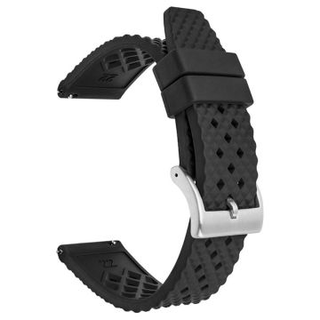 Huawei Watch GT 4 46mm / 4 Pro Strap 22mm Fluorubber Watchband - Svart + Sølvspenne