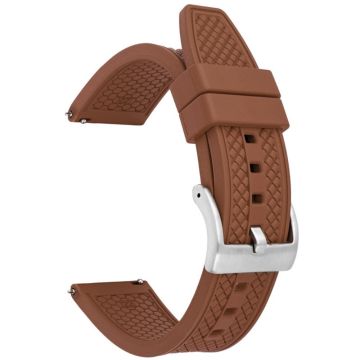 Huawei Watch GT 4 46 mm / GT 4 Pro 22 mm erstatningsarmbånd Fluorubber Watchstrap - Brun + Sølvspenne