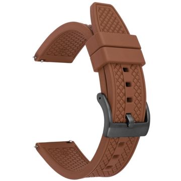 Huawei Watch GT 4 46 mm / GT 4 Pro 22 mm erstatningsarmbånd Fluorubber Watchstrap - Brun + Svart Spenne