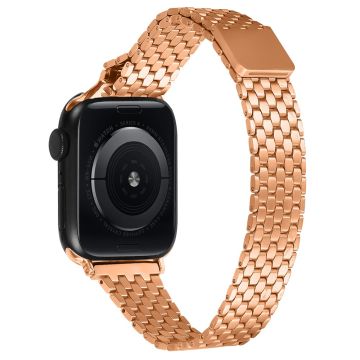 Apple Watch Series 9 8 7 41mm / 6 5 4 SE (2022) SE (2023) SE 40mm / 3 2 1 38mm rustfritt stål Honeycomb Magnetic Buckle Strap - Rose Gull