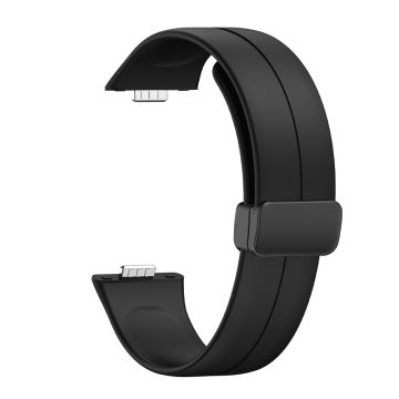 Huawei Watch Fit 3 Silikonarmbånd med magnetisk sammenleggbar spenne - Svart