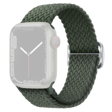 Apple Watch Series 9 8 7 41mm / 6 5 4 SE (2022) SE (2023) SE 40mm / 3 2 1 38mm Watchband Flettet nylonrem - Mørk Olivengrønn