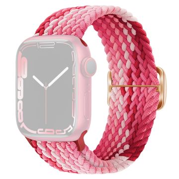 Apple Watch Series 9 8 7 41mm / 6 5 4 SE (2022) SE (2023) SE 40mm / 3 2 1 38mm Watchband Flettet nylonrem - Jordbærrød