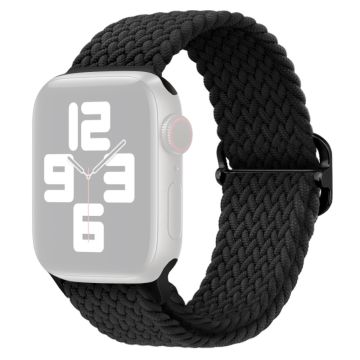 Apple Watch Series 9 8 7 41mm / 6 5 4 SE (2022) SE (2023) SE 40mm / 3 2 1 38mm Watchband Flettet nylonrem - Svart