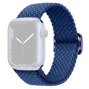 Apple Watch Series 9 8 7 41mm / 6 5 4 SE (2022) SE (2023) SE 40mm / 3 2 1 38mm Watchband Flettet nylonrem - Sjøblå