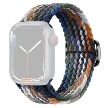 Apple Watch Series 9 8 7 41mm / 6 5 4 SE (2022) SE (2023) SE 40mm / 3 2 1 38mm Watchband Flettet nylonrem - Denim Flerfarget