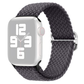 Apple Watch Series 9 8 7 41mm / 6 5 4 SE (2022) SE (2023) SE 40mm / 3 2 1 38mm Watchband Flettet nylonrem - Space Grey