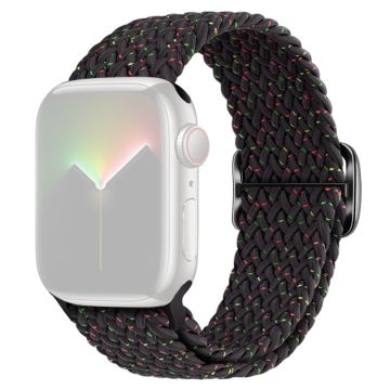 Apple Watch Series 9 8 7 41mm / 6 5 4 SE (2022) SE (2023) SE 40mm / 3 2 1 38mm Watchband Flettet nylonrem - Starlight Svart