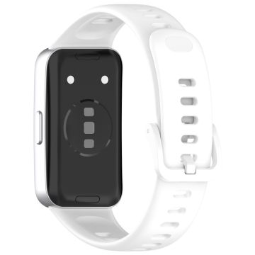 Huawei band 8 / 8 NFC / 9 / 9 NFC Glanset silikonklokkearmbånd Erstatningsklokkearmbånd - Hvit