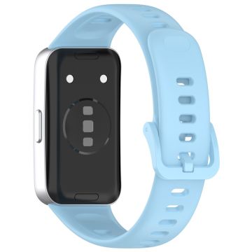 Huawei band 8 / 8 NFC / 9 / 9 NFC Glanset silikonklokkearmbånd Erstatningsklokkearmbånd - Babyblå