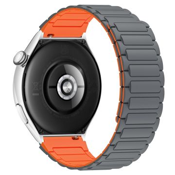 Silikonklokkearmbånd Huawei Watch 4 / 4 Pro / GT 4 46 mm magnetisk håndleddsrem - Grå / Oransje